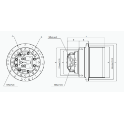 KOMPLETNA ZWOLNICA JAZDY REDUKTOR  HYDROMOTOR DOOSAN DEVELON DX220 DX225 DX235 170401-00039 170401-00039B