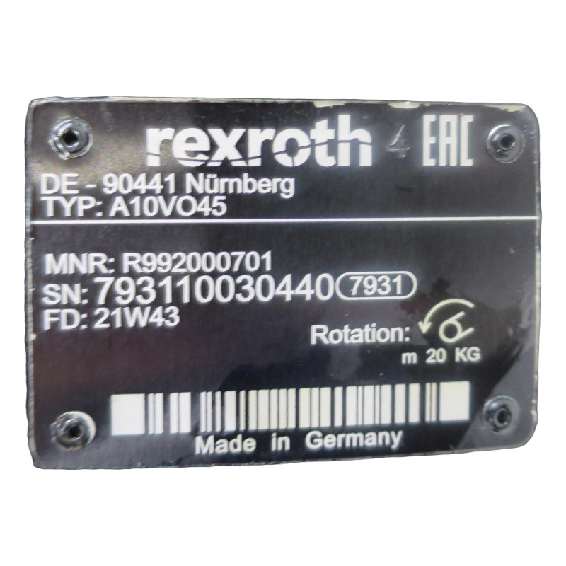 POMPA HYDRAULICZNA BOSCH REXROTH R992000701 ALA10VO45DFR1